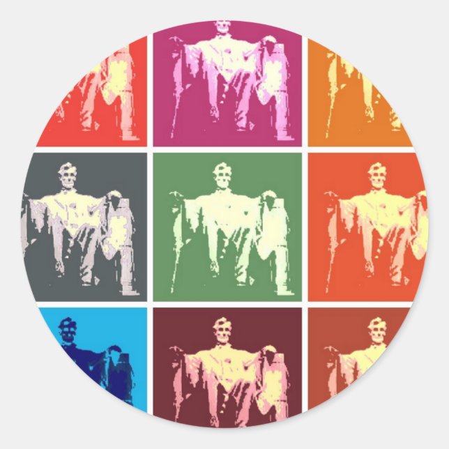 Sticker Rond Abstrait commémoratif Lincoln (Devant)