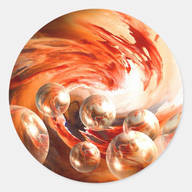 Sticker Rond Abstrait contemporain (Devant)