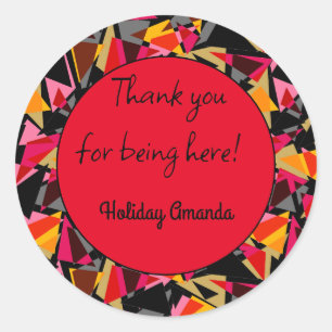 Sticker Rond Abstrait, géométrique, triangles, géométrique