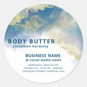 Sticker Rond Abstrait produit d'encre artistique moderne contem