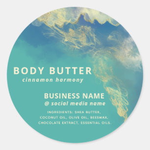 Sticker Rond Abstrait produit d'encre artistique moderne contem