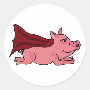Sticker Rond AC- Carton de Super Cochon Volant