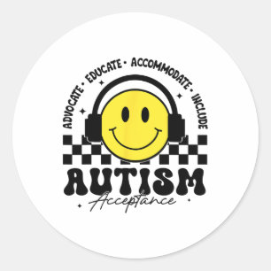 Sticker Rond Acceptation des sensibilisations sur l'autisme Ens