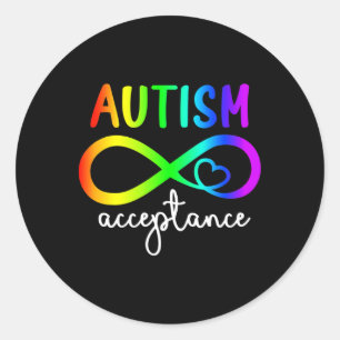 Sticker Rond Acceptation Infinité Sensibilisation sur l'autisme