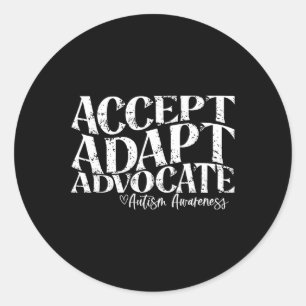 Sticker Rond Accepter la Sensibilisation sur l'autisme Adapt Ad