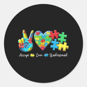 Sticker Rond Accepter l'amour comprendre la Sensibilisation sur