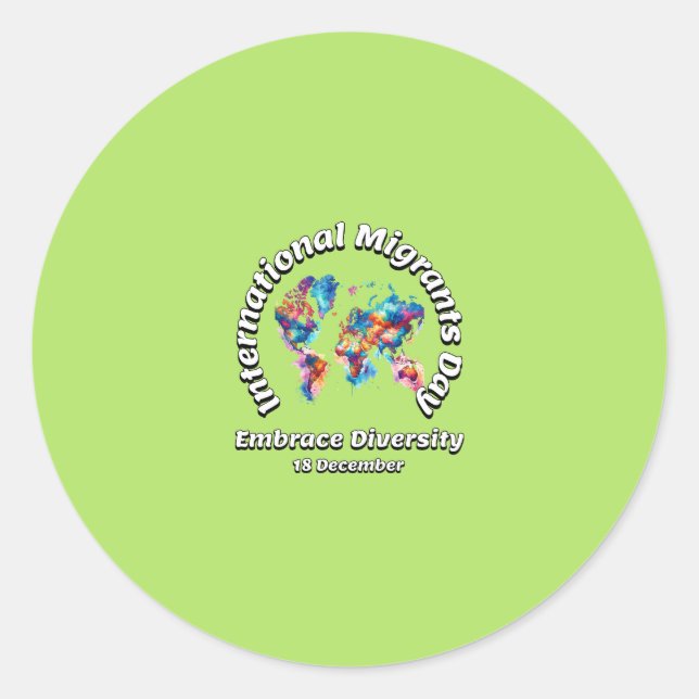 Sticker Rond Acceptez la diversité. Journée internationale des  (Devant)