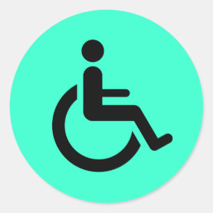 Sticker Rond Accès en fauteuil roulant - Symbole du fauteuil de