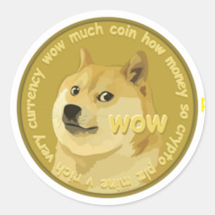 Sticker Rond Accessoires de Dogecoin le Shiba bavard Inu