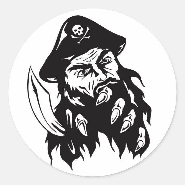 Sticker Rond Accessoires de fête à thème Pirate Pirate (Devant)