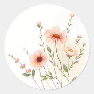 Sticker Rond Accessoires fleurs sauvages et feutre doux