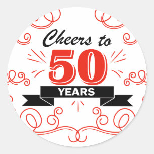 Sticker Rond Acclamations à 50 ans