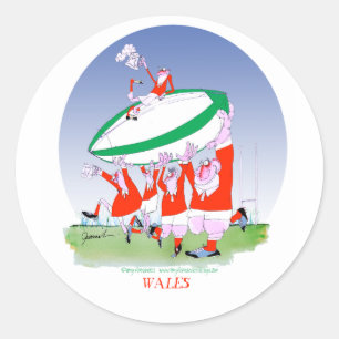 Sticker Rond acclamations de rugby de gallois, fernandes
