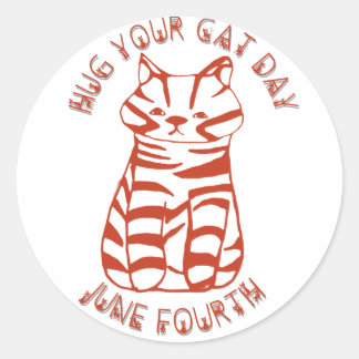 Sticker Rond Accrochez votre chat Jour 4 Juin T-shirt