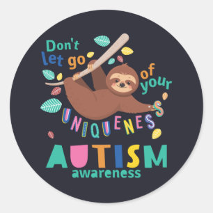 Sticker Rond Accrochez-Vous À Votre Sensibilisation sur l'autis