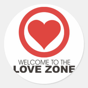 Sticker Rond Accueil à la zone d'amour