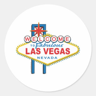 Sticker Rond Accueil-à-Las-Vegas