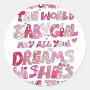 Sticker Rond Accueil au bébé du monde