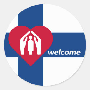 Sticker Rond Accueil aux réfugiés de la Finlande CC0846