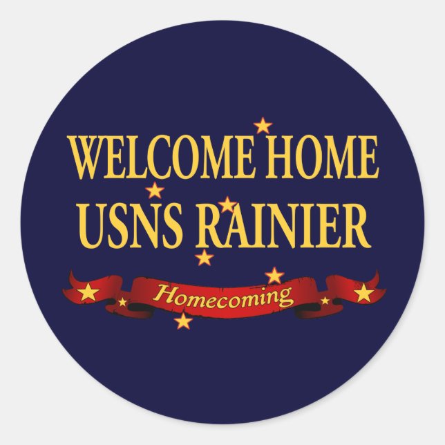 Sticker Rond Accueil Bienvenue USNS Rainier (Devant)