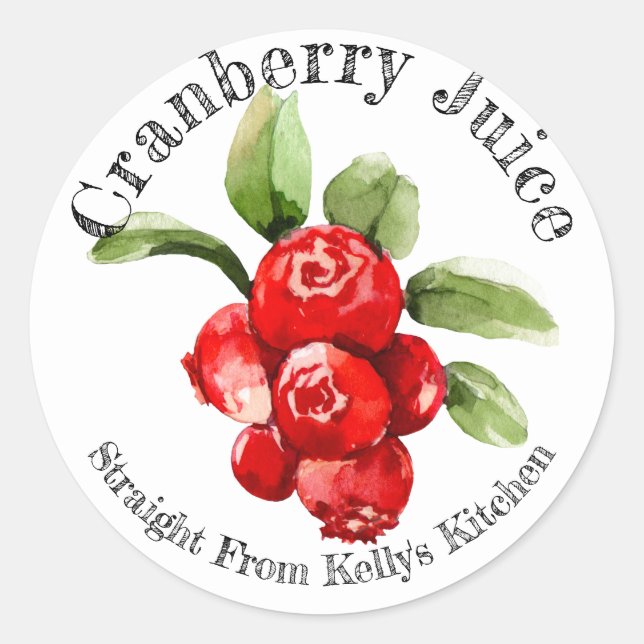 Sticker Rond Accueil Canneberge Business Jus de canneberge Étiq (Devant)