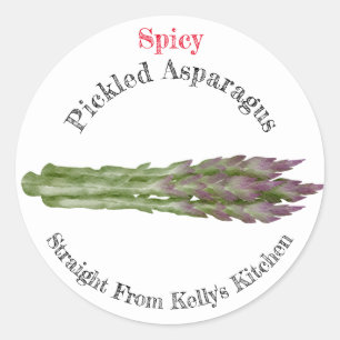 Sticker Rond Accueil Canning Business Picket Asparagus Étiquett