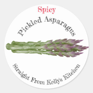 Sticker Rond Accueil Canning Business Picket Asparagus Étiquett