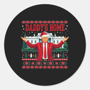 Sticker Rond Accueil de papa Élection Trump Gagner Noël