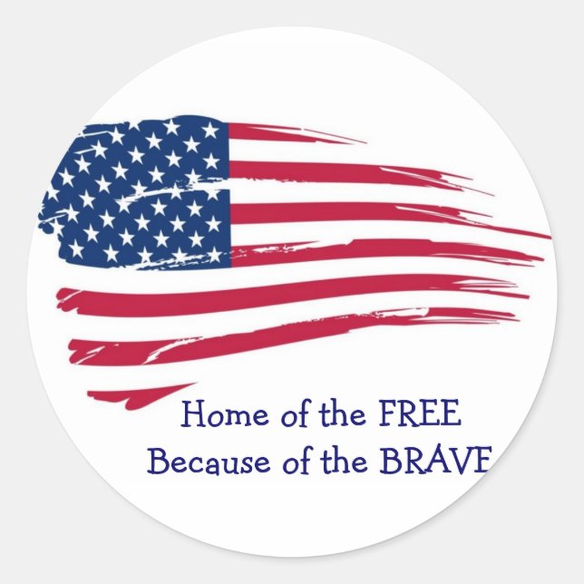 Sticker Rond Accueil du drapeau Free Wavy (Devant)