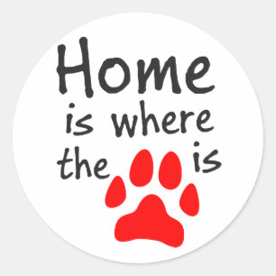 Sticker Rond Accueil est l'endroit où l'empreinte de patte est 