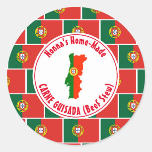 Sticker Rond Accueil Fabriqué PORTUGAIS BOEUF STEEF