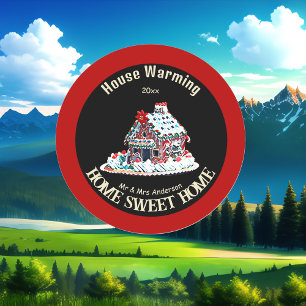 Sticker Rond Accueil Sweet Accueil Pain d'épices Maison Fête du