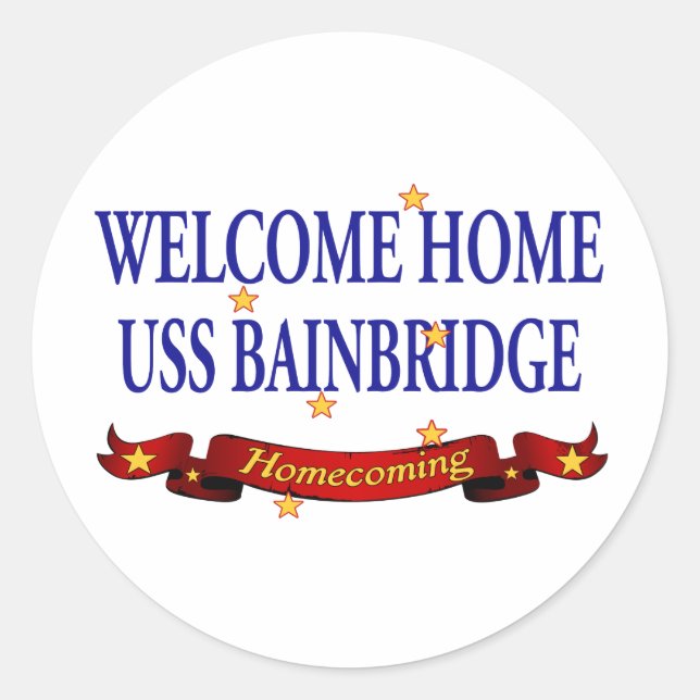 Sticker Rond Accueil USS Bainbridge (Devant)