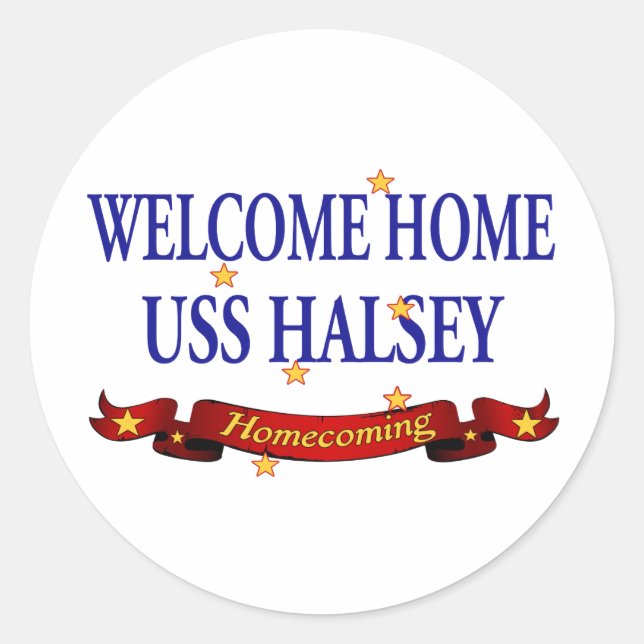 Sticker Rond Accueil USS Halsey (Devant)