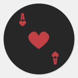 Sticker Rond Ace De La Carte De Poker Blackjack Texas Holdem Po