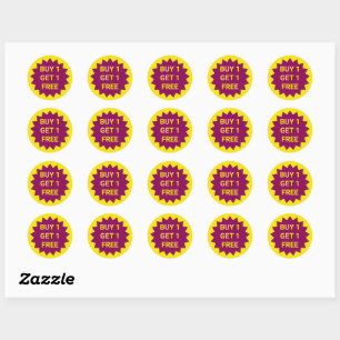 Sticker Rond Acheter 1 Obtenir 1 Petite entreprise promotionnel