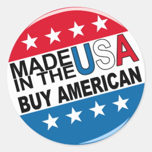 Sticker Rond Acheter américain - Fabriqué aux Etats-Unis