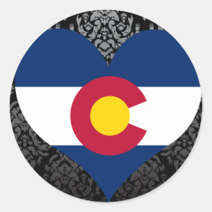 Sticker Rond Acheter drapeau du Colorado