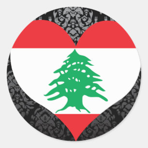 Sticker Rond Acheter drapeau du Liban