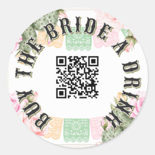 Sticker Rond Acheter The Bride a Drink Fiesta Bachelorette