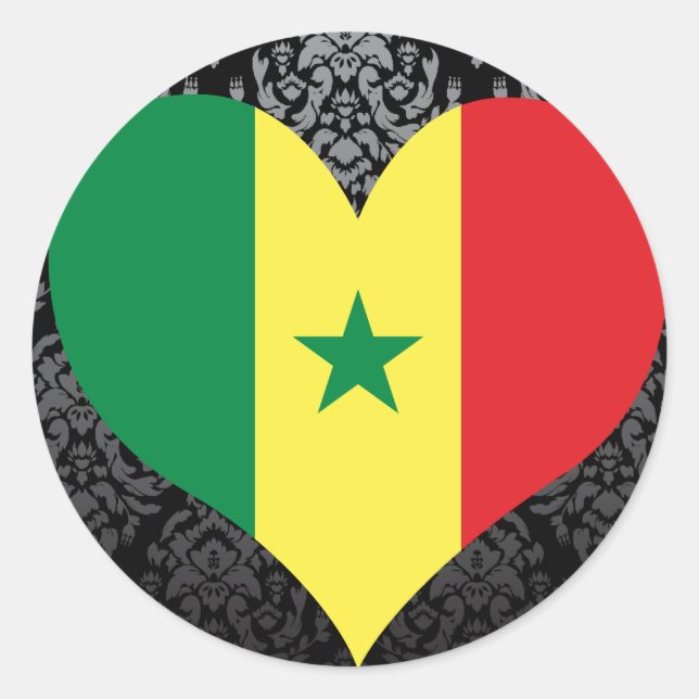 Sticker Rond Achetez le drapeau du Sénégal (Devant)