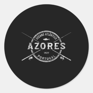 Sticker Rond Açores Voies de pêche Vintages croisées