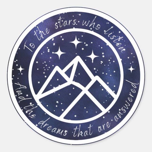 Sticker Rond ACOTAR Aux Étoiles Qui Écoutent Velaris Night Cour (Devant)