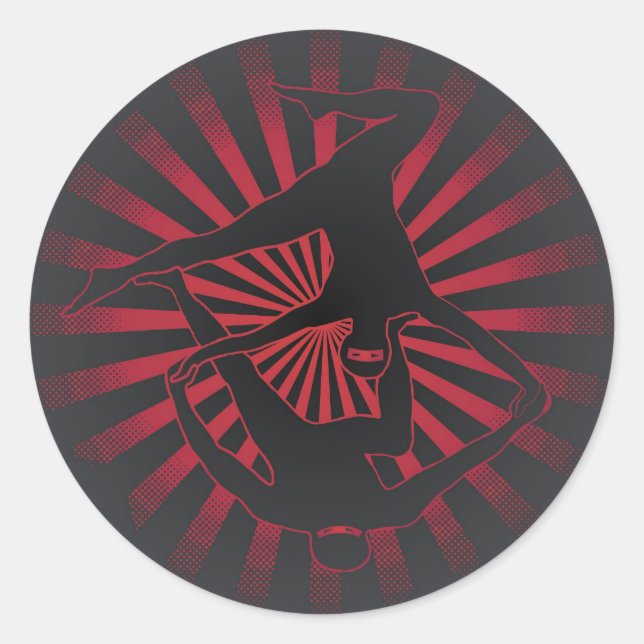 Sticker Rond Acro Yoga Ninjas (Devant)