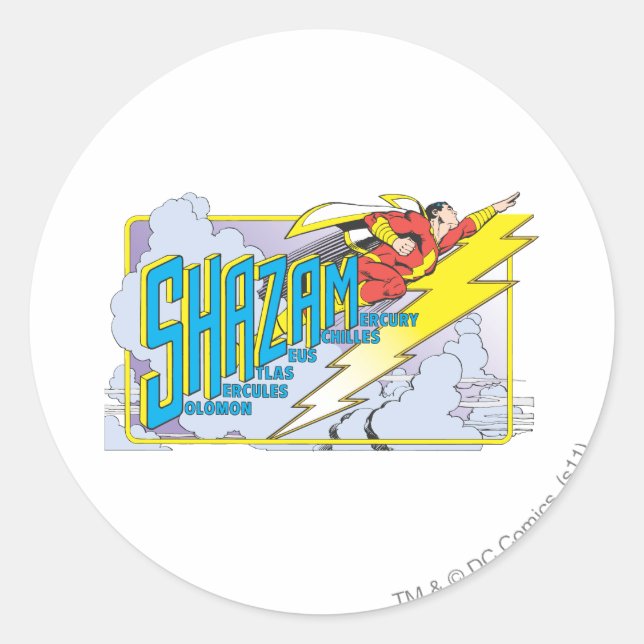 Sticker Rond Acronyme Shazam 2 (Devant)