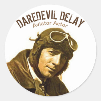 Sticker Rond Acteur de l'aviateur DAREDEVIL DeLAY - Feuille de 