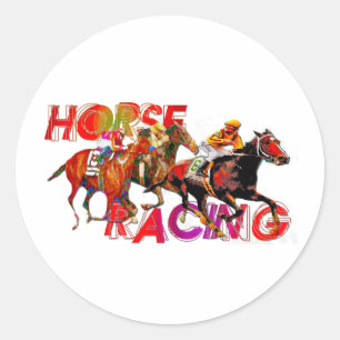 Sticker Rond Action de course à cheval