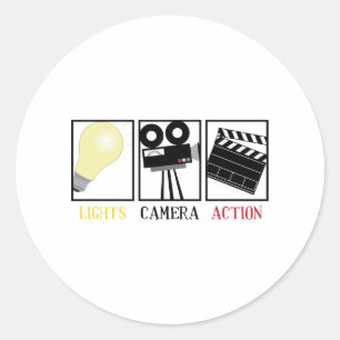 Sticker Rond Action de l'appareil photo