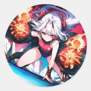 Sticker Rond Action d'intensité de feu