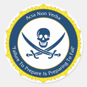 Sticker Rond Action Pas Mots - Latin - Acta Non Verba